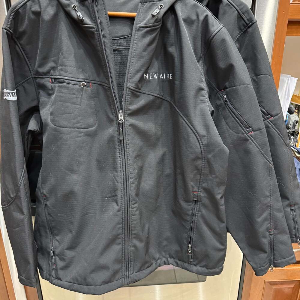 Port Authority Textured Hooded Soft Shell Jacket with Newmar New Aire Branding